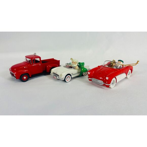 Vintage 1990's Hallmark Santa Thunderbird Ford Truck Corvette Ornaments - Picture 2 of 5